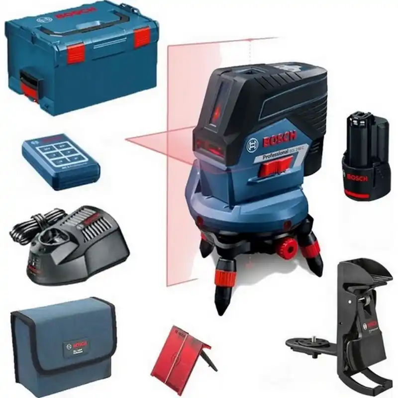 BOSCH GCL 2-50 C Kombilaser in L-BOXX mit 1 x 2,0 Ah Li Ion Akku, Zubehör-Set 0601066G04 Meistverkauft