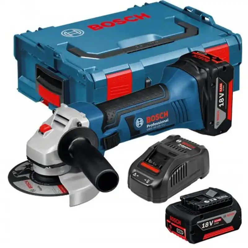 Neue Ware BOSCH GWS 18-125 V-LI, 2 x 5,0Ah, Winkelschleifer, L-Boxx, 060193A30L