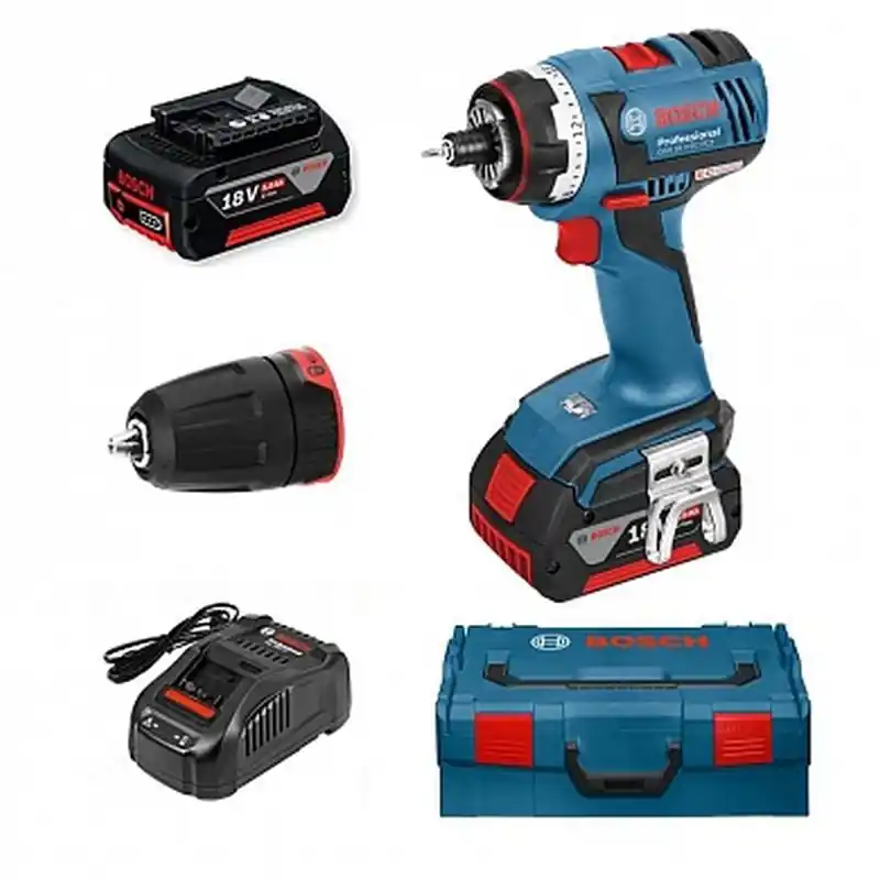 Preisreduziert BOSCH GSR 18 V-EC FC2 Professional Akku-Bohrschrauber 2x 5,0 Ah; L-Boxx 06019E1105