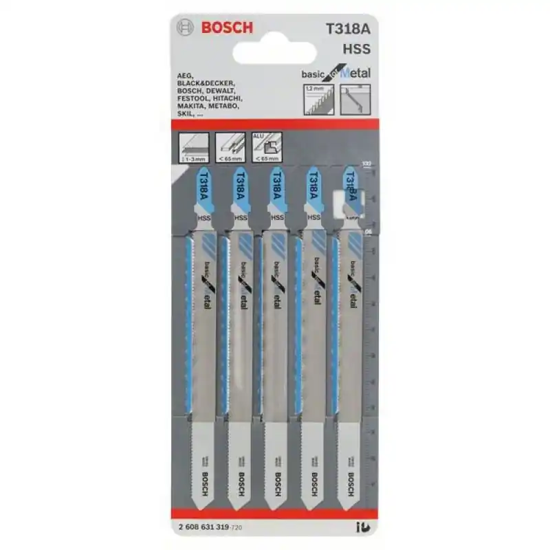 Nur Für Kurze Zeit BOSCH T 318 A Basic for Metal Stichsägeblatt 5 Stck. 2608631319