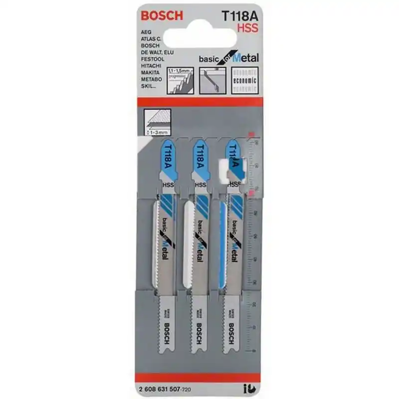 Billig BOSCH T 118 A Basic for Metal Stichsägeblatt 3Stck. 2608631507