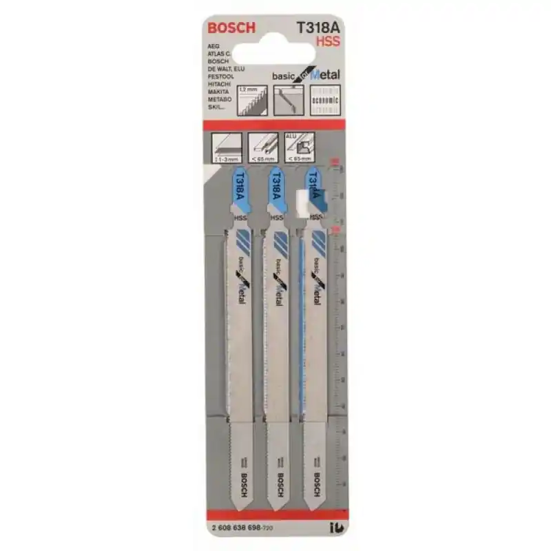 BOSCH T 318 A Basic for Metal Stichsägeblatt 3 Stck. 2608638698 Preiswert