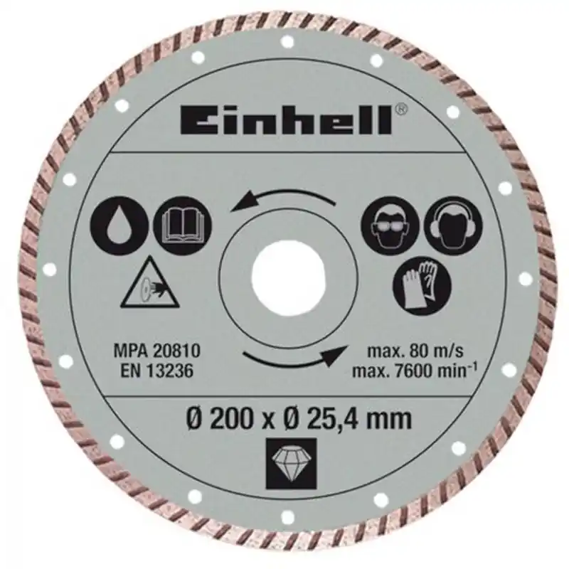 Preis Gesenkt Einhell Diamant-Trennscheibe TURBO 200x25,4 mm für Fliesen 4301175