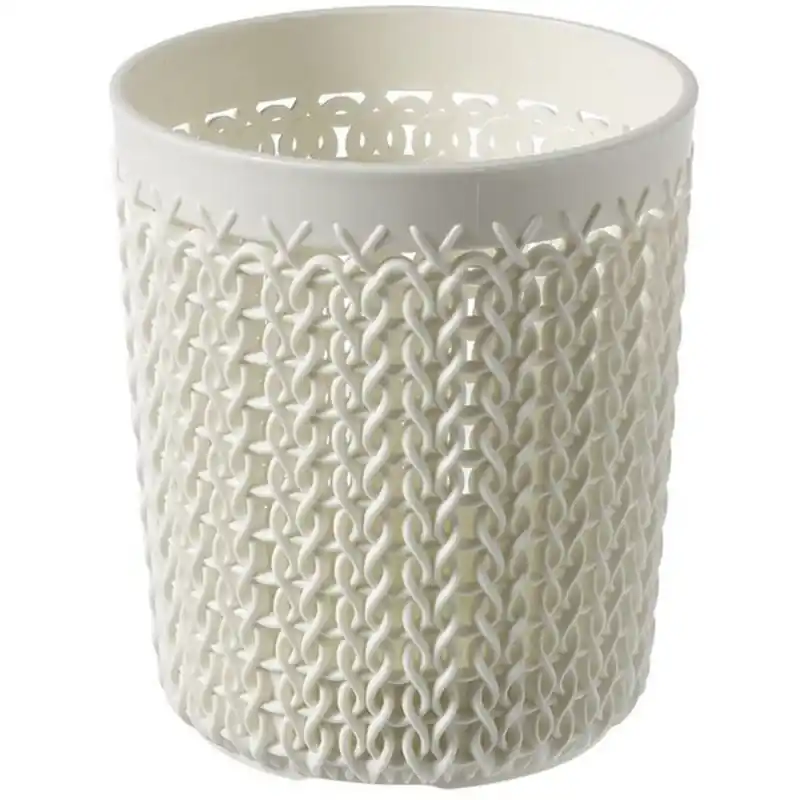 CURVER KNIT ROUND S Rundes Office Korb 9,9 x 11,2 cm creme 00775-X64 Markenprodukt