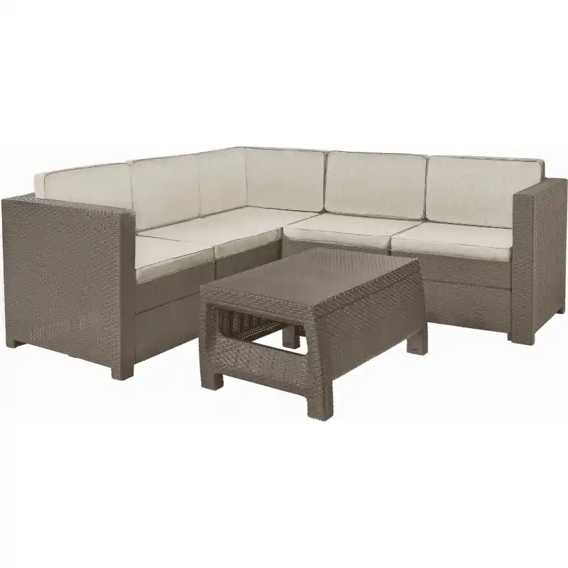 Nur Heute KETER PROVENCE Loungeecke Sitzgruppe, cappuccino/beige 17204454