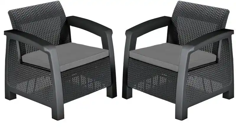 Ausverkauf KETER BAHAMAS DUO SET Sessel 2 St., 75 x 70 x 79cm, graphit/grau 17205921