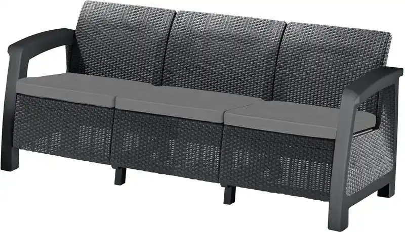 KETER BAHAMAS LOVE SEAT MAX Gartenbank, Sofa, 182 x 70 x 79cm, graphit/grau 17205920 Top-Preis