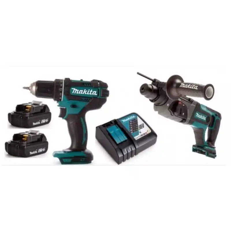 Makita Akku Spezial Set DDF482RAE + DHR241Z + 2xAkku BL1820B +Ladegerät DC18RC, S17E4-P4 Beliebt