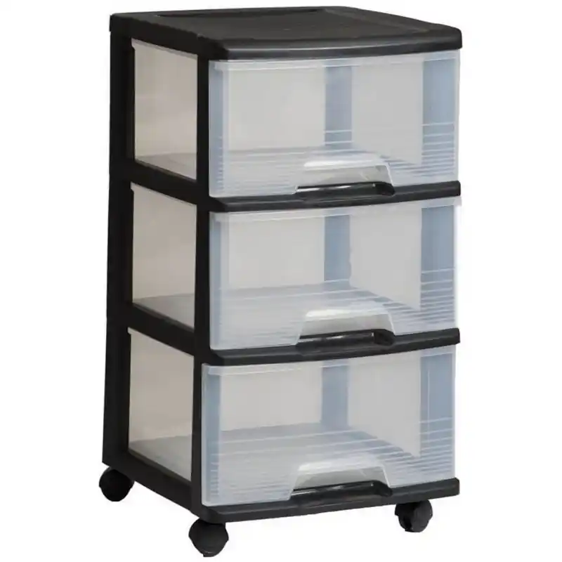 CURVER Schubladenturm mit 3 Schubladen 3x20L, transparent/schwarz 06772-146 Rabatt