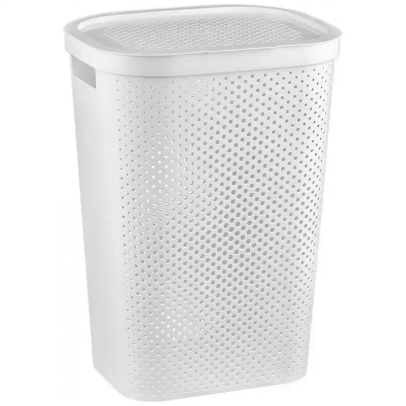 CURVER INFINITY DOTS 59L Wäschesammler 43,7 x 60,2 x 35,1 cm, weiß 04754-N23 Angebot