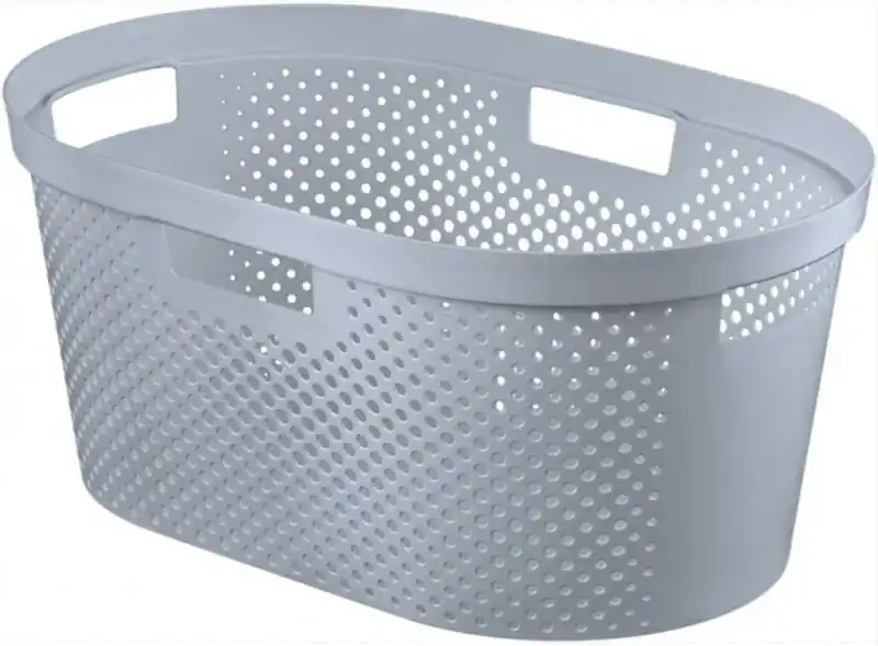 CURVER INFINITY DOTS 39L Wäschekorb 58,5 x 26,5 x 38,5 cm, grau 04755-099 Markenware