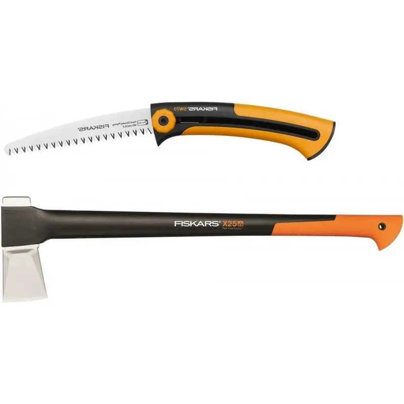Ausverkauf Fiskars Set Spaltaxt X25 + Handsäge Xtract SW73 1025437