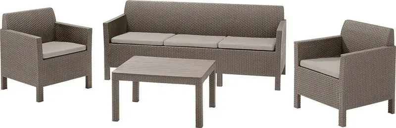 Bestpreis ALLIBERT ORLANDO 3 SEATER Lounge-Set, Gartenmöbel, cappuccino/sand 17202802