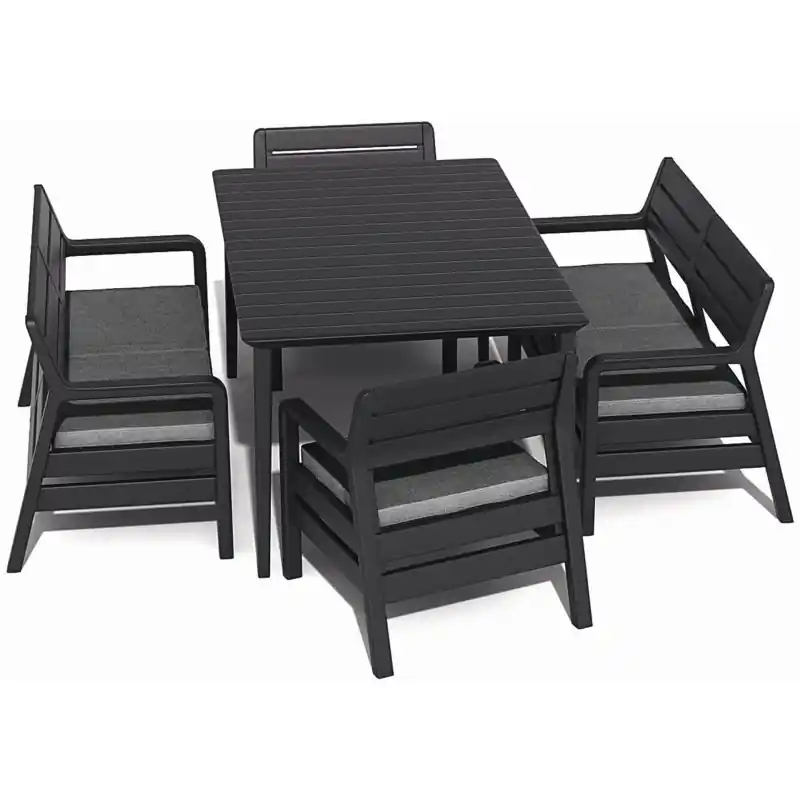 ALLIBERT DELANO Gartenset, Sitzgruppe graphit/grau 17205371 Knallerangebot