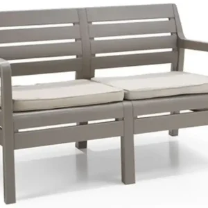 ALLIBERT DELANO Garten-Bank 124 x 65 x 77cm, cappuccino/sand 17205384 Ausverkauf