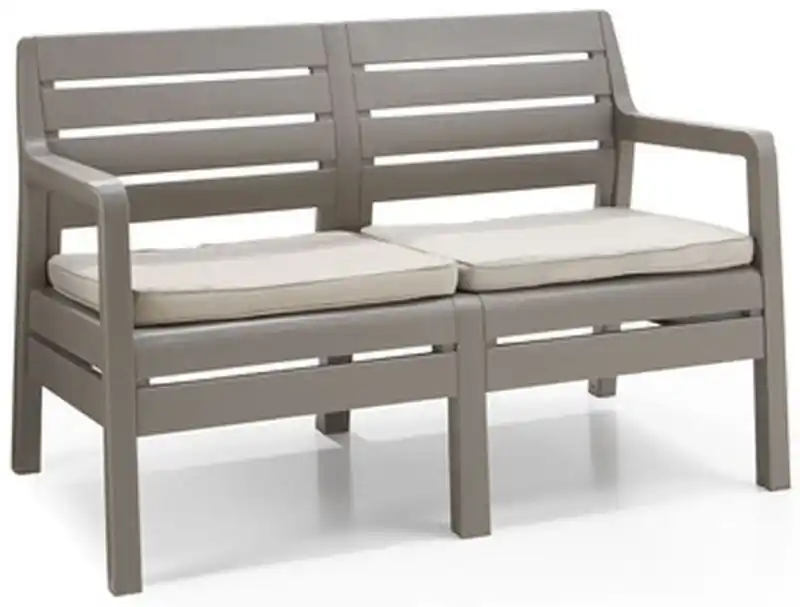 ALLIBERT DELANO Garten-Bank 124 x 65 x 77cm, cappuccino/sand 17205384 Ausverkauf