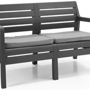 Top-Preis ALLIBERT DELANO Garten-Bank 124 x 65 x 77cm, graphit/grau 17205384