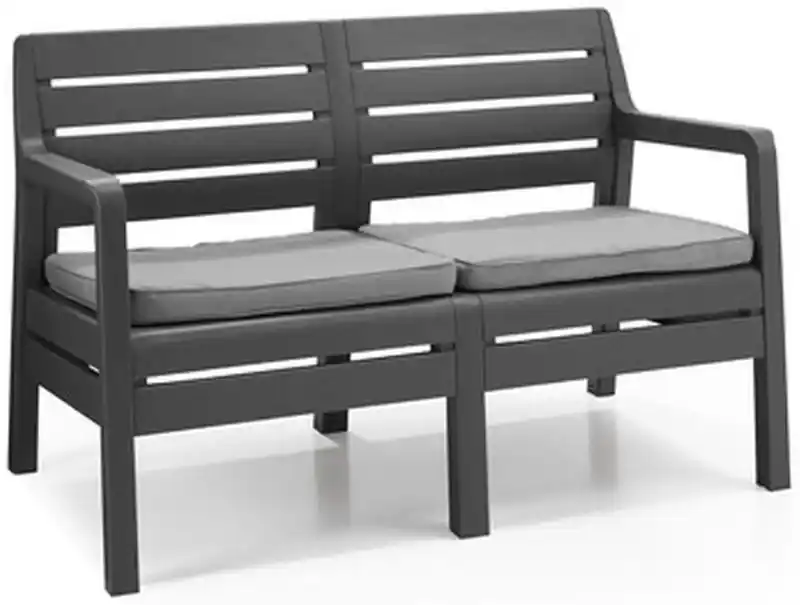 Top-Preis ALLIBERT DELANO Garten-Bank 124 x 65 x 77cm, graphit/grau 17205384