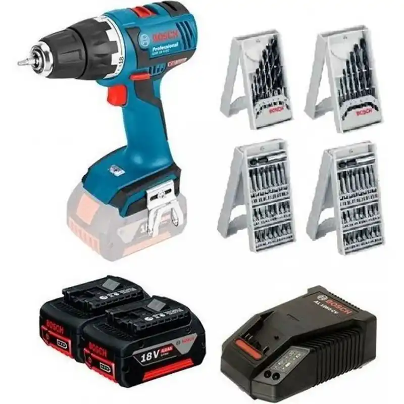 BOSCH GSR 18 V-EC Akku-Schrauber + 2x aku 18V / 4.0Ah + 68 Zubehör+ L-Boxx 0615990HR8 Jetzt Kaufen