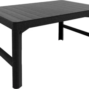 Sonderangebot ALLIBERT LYON RATTAN Gartentisch, 116 x 71x 40/65 cm, graphit 17205429