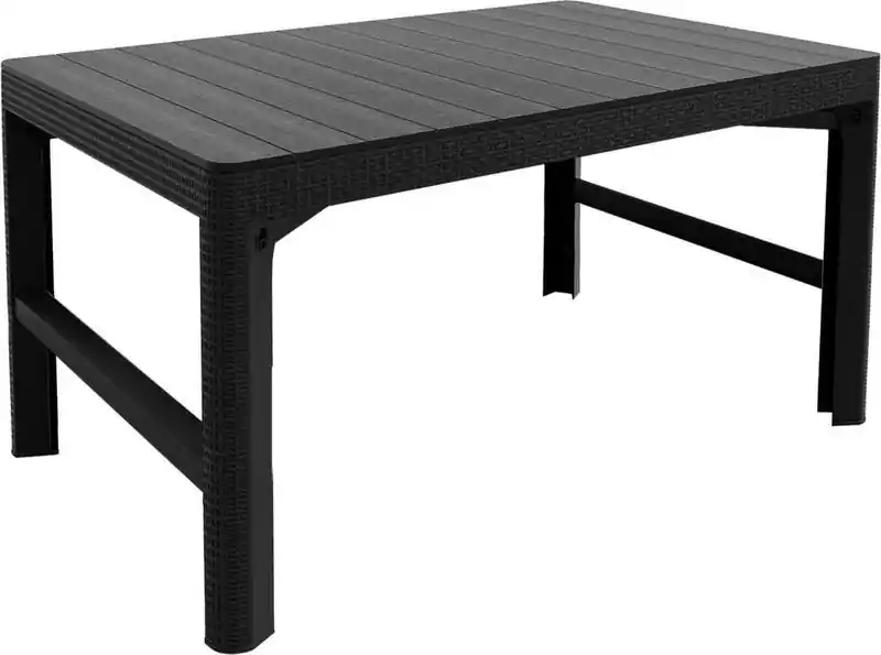Sonderangebot ALLIBERT LYON RATTAN Gartentisch, 116 x 71x 40/65 cm, graphit 17205429