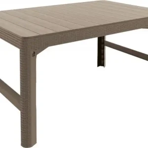 Sonderangebot ALLIBERT LYON RATTAN Gartentisch, 116 x 71x 40/65 cm, gappuccino 17205429