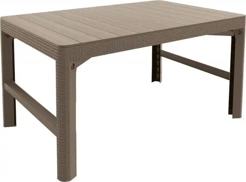 Sonderangebot ALLIBERT LYON RATTAN Gartentisch, 116 x 71x 40/65 cm, gappuccino 17205429