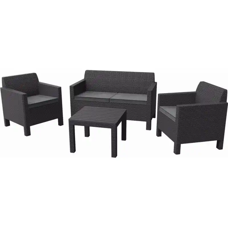 Schnäppchen ALLIBERT ORLANDO Lounge-Set 4-tlg., graphit/grau 17202809