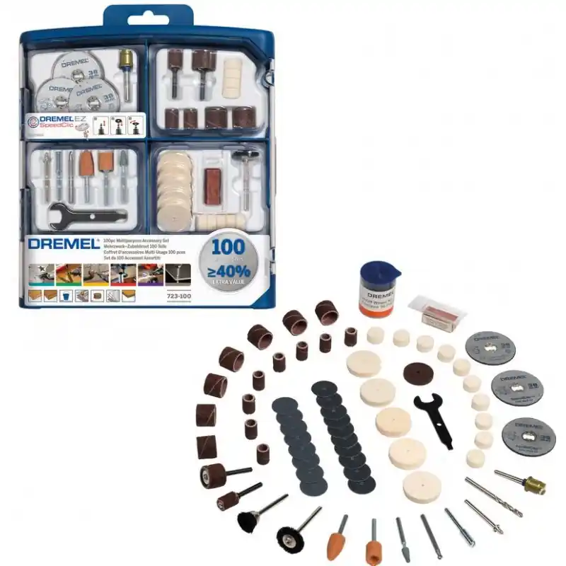 Dremel Mehrzweck-Zubehörset 100 Teile 2615S723JA Begrenztes Angebot