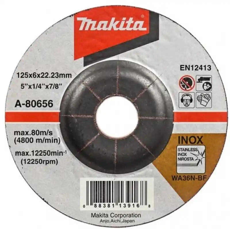 Top-Seller Makita A-80656 Schruppscheibe 125x6x22mm Inox (1 Stück)