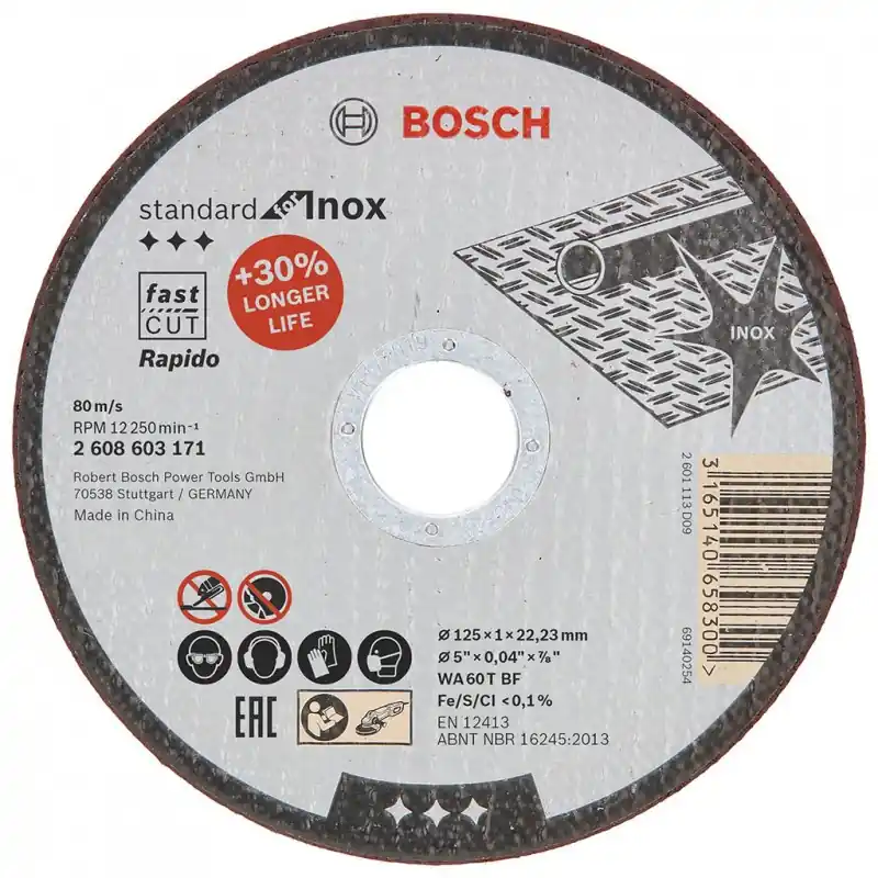 Top-Seller BOSCH Trennscheibe gerade Standard for Inox Rapido WA 60 T BF,125x1 mm 2608603171