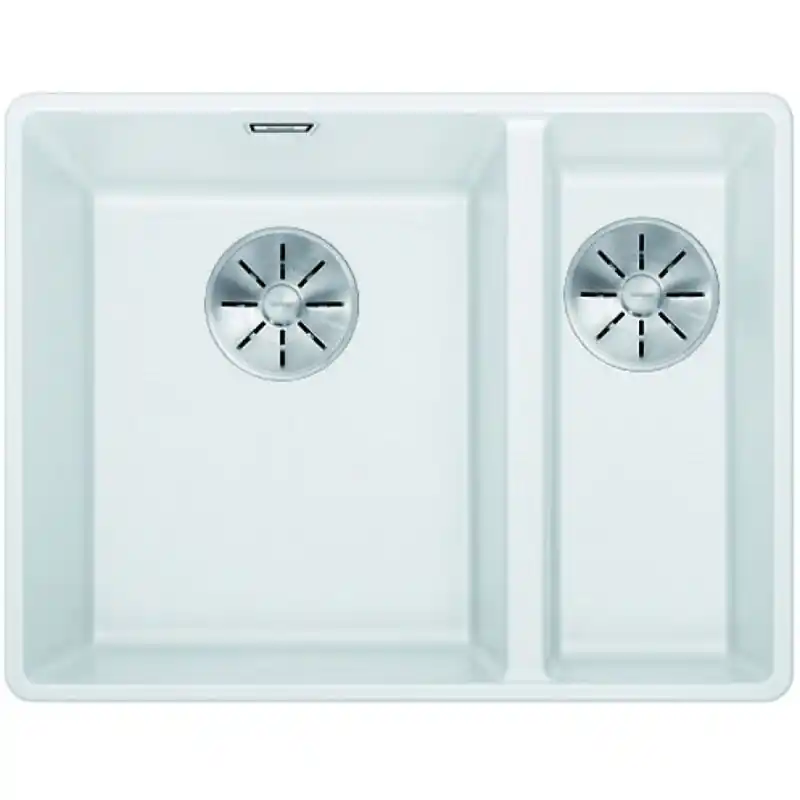 BLANCO Subline 340/160-F Granitspüle SILGRANIT PuraDur, InFino, weiß 523571 Billig
