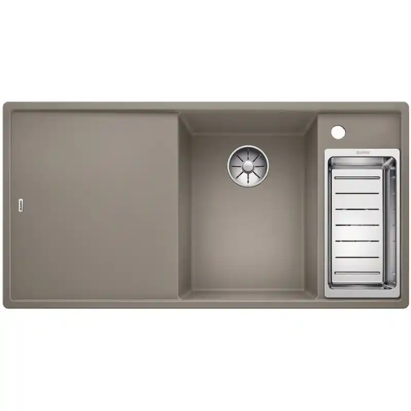 Versand Am Gleichen Tag BLANCO AXIA III 6 S Silgranit PuraDur tartufo Glasschneidbrett InFino Ablauf 523480