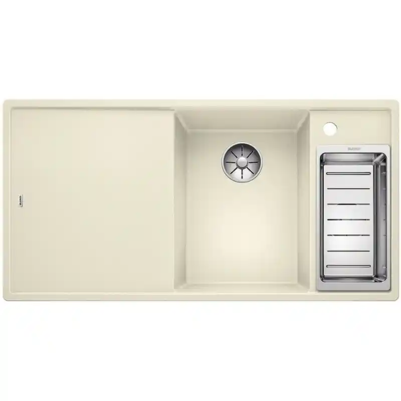 Günstig BLANCO AXIA III 6 S Silgranit PuraDur jasmin Glasschneidbrett InFino Ablauf 523478