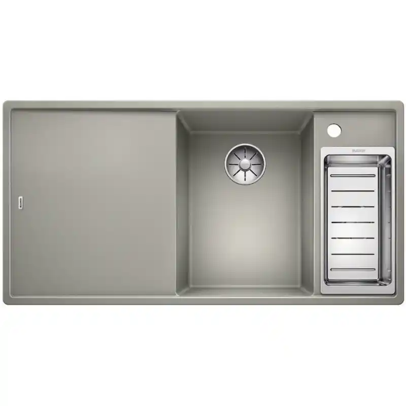 Schneller Versand BLANCO AXIA III 6 S Silgranit PuraDur perlgrau Glasschneidbrett InFino Ablauf 523476