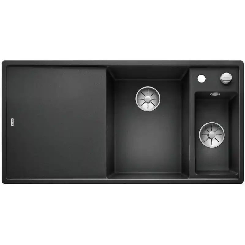 Neue Kollektion BLANCO AXIA III 6 S-F Silgranit anthrazit Glasschneidbrett InFino Ablauf 523489