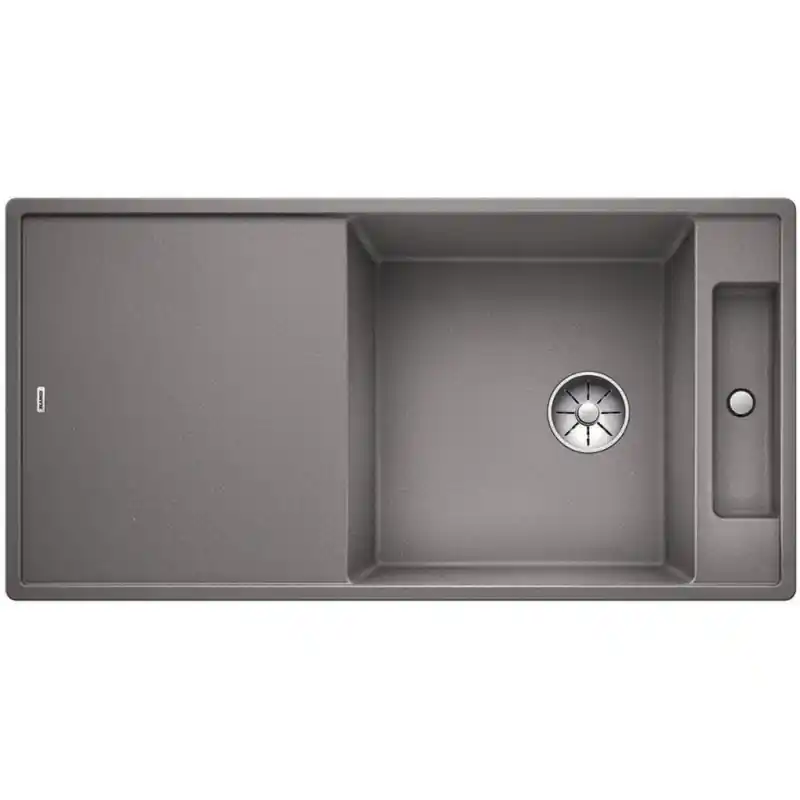 Begrenztes Angebot BLANCO AXIA III XL 6 S Silgranit PuraDur alumetallic Holzschneidbrett InFino Ablauf 523502