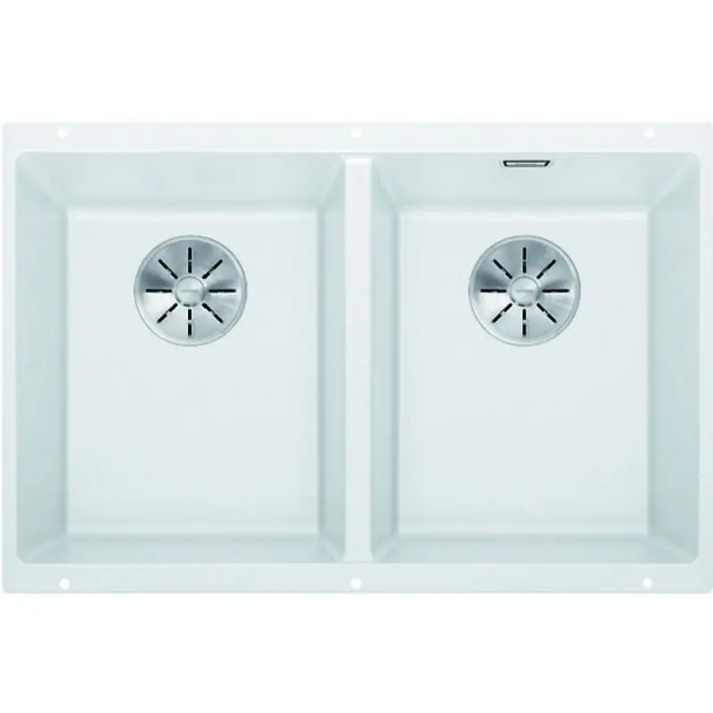 Zertifiziert BLANCO SUBLINE 350/350-U Silgranit PuraDur 2 weiss InFino Ablauf 523578