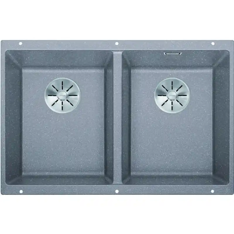Zertifiziert BLANCO SUBLINE 350/350-U Silgranit PuraDur 2 alumetallic InFino Ablauf 523576