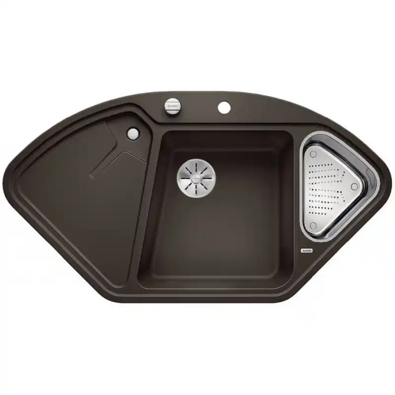 Preisreduziert BLANCO DELTA II Eck-Einbau-Spüle Silgranit PuraDur cafe InFino Ablauf 523669