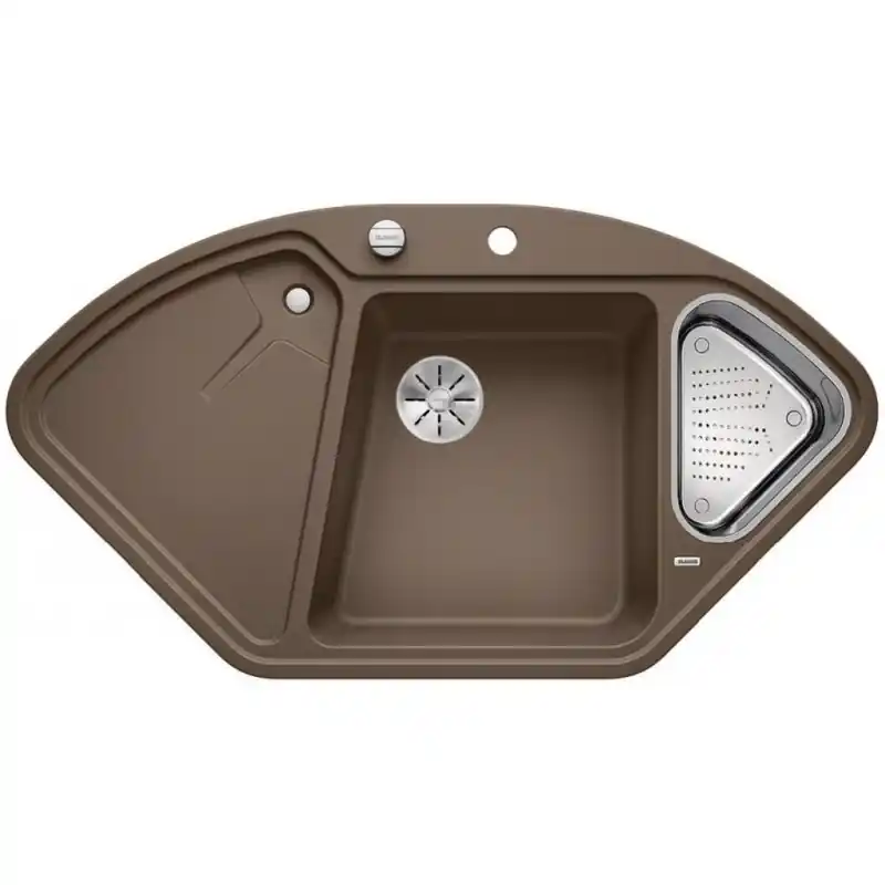 Bestseller BLANCO DELTA II Eck-Einbau-Spüle Silgranit PuraDur muskat InFino Ablauf 523668