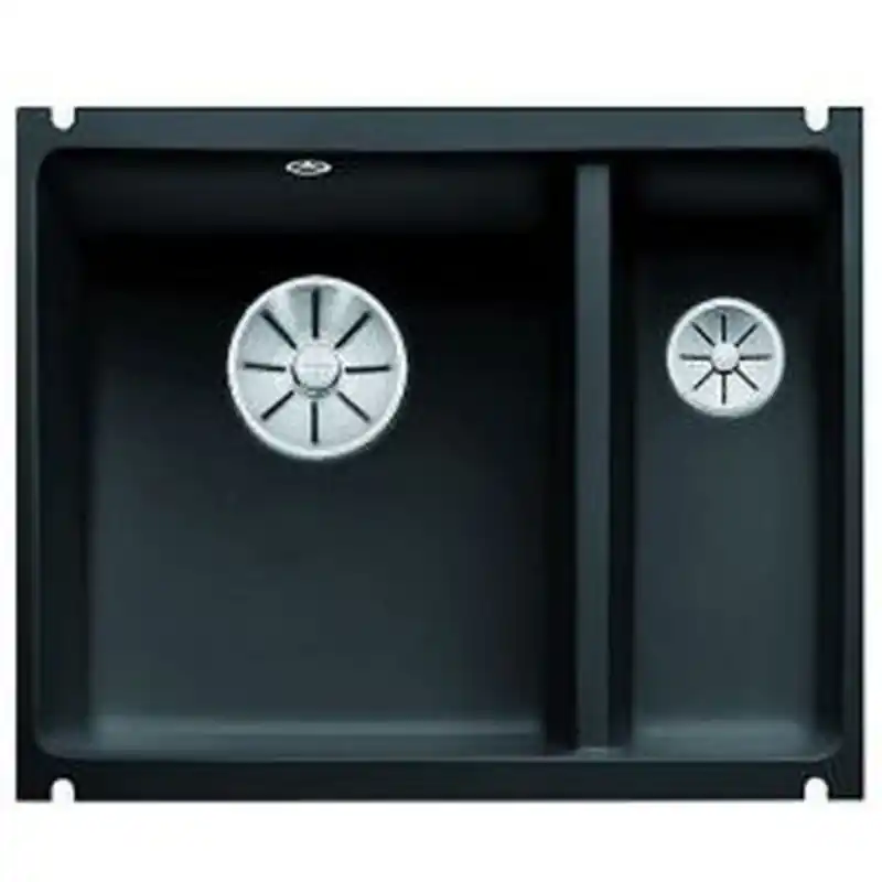 Sonderangebot BLANCO SUBLINE 350/150-U Keramik PuraPlus schwarz InFino Ablauf 523747