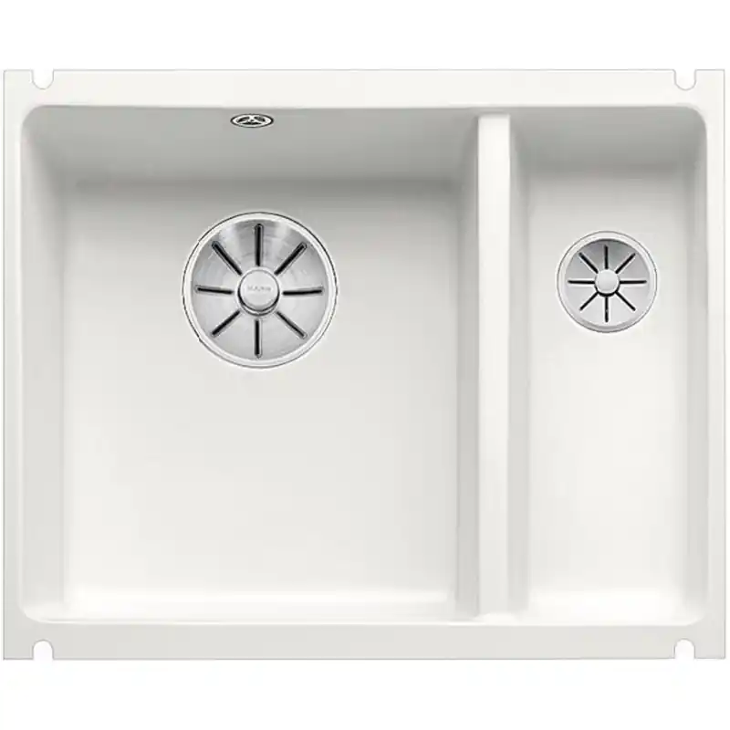 Geprüft BLANCO SUBLINE 350/150-U Keramik PuraPlus weiss matt InFino Ablauf 523743