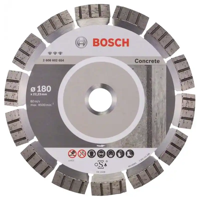 BOSCH Diamanttrennscheibe Best für Concrete, 180 x 22,23 x 2,4 x 12 mm, 2608602654 Preisreduziert