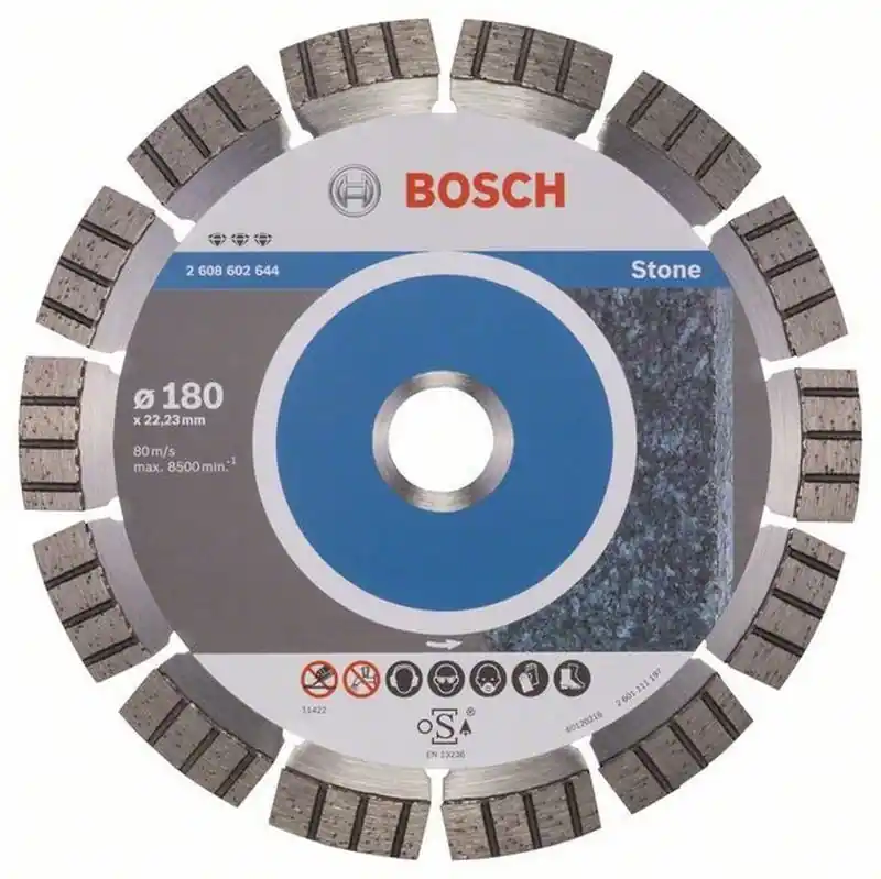 Schneller Versand BOSCH Diamanttrennscheibe Best für Stone, 180 x 22,23 x 2,4 x 12 mm, 2608602644