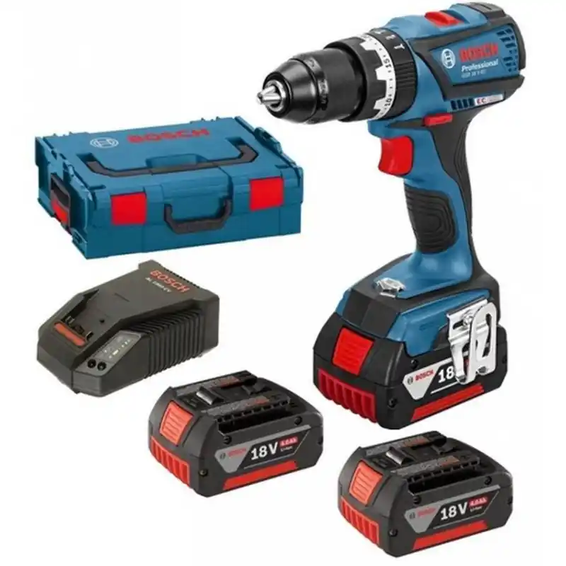 Bosch Professional Akku-Schlagbohrschrauber GSB 18 V-EC, mit 3 x 5,0 Ah Li-Ion Akku, L-BOX Aktuell