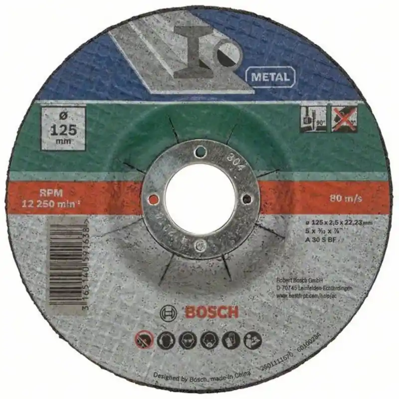BOSCH 5tlg. Trennscheiben-Set gekröpft für Metall, 125x2,5mm 2609256333 Versand Am Gleichen Tag