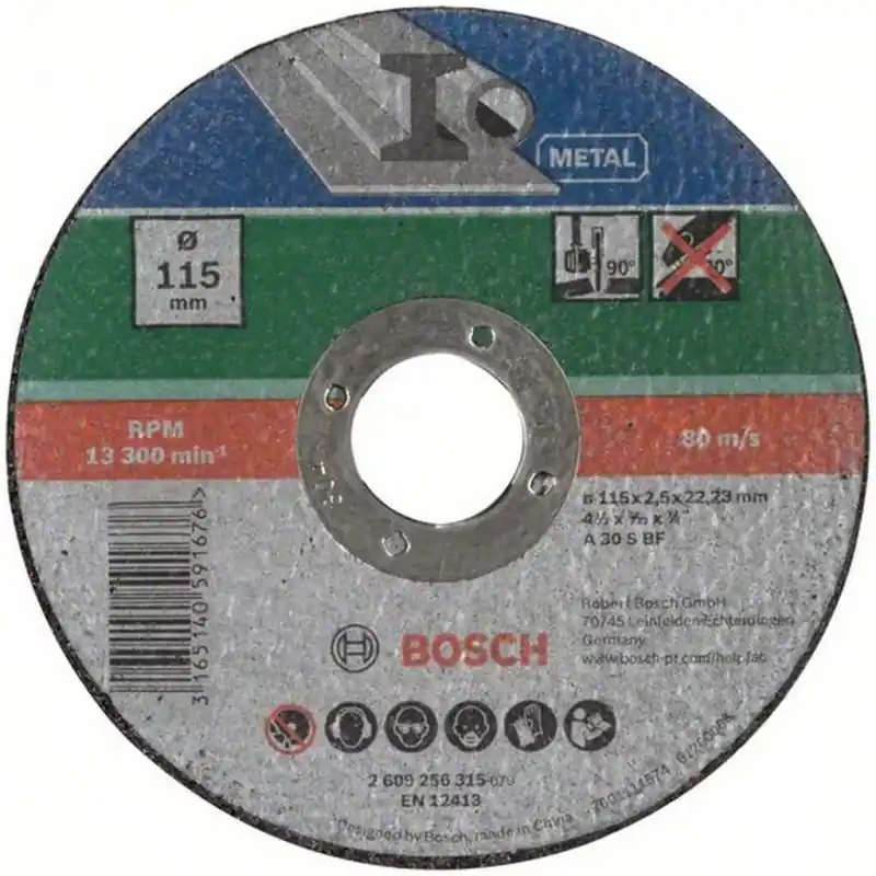 Geprüft BOSCH Trennscheibe Metall 115 mm o x 2.5 mm gerade 2609256315