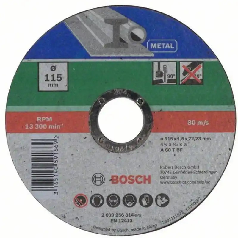 BOSCH Trennscheibe gerade, Metall, Durchmesser 115x1,6mm 1St. 2609256314 Rabatt
