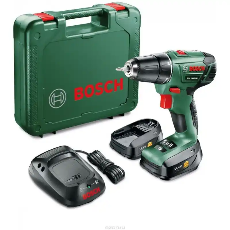 Sale BOSCH PSR 1440 LI-2 + 2 Akkus und Ladegerät (14,4 V, 1,5 Ah, max. 34 Nm) 06039A3021